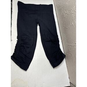 Lululemon In The Flow Crop II Black Yoga Tight Legging Black Women’s Size 6